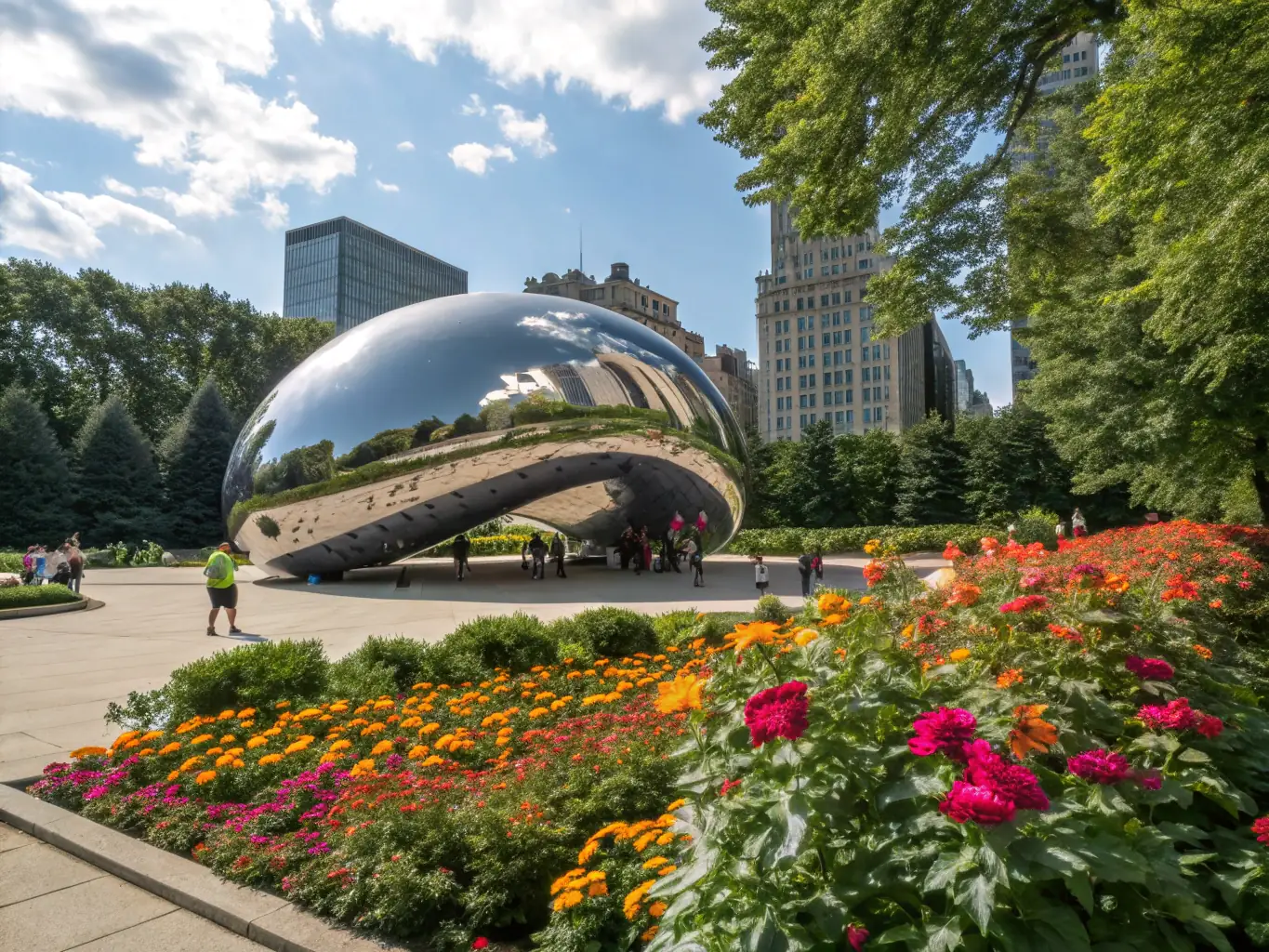 A visually striking photograph of a public art installation sponsored by LE COIN DU MIROIR, demonstrating the organization's commitment to enriching public cultural heritage.